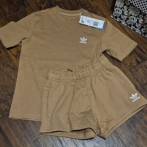Adidas Tan Tee and Shorts Set